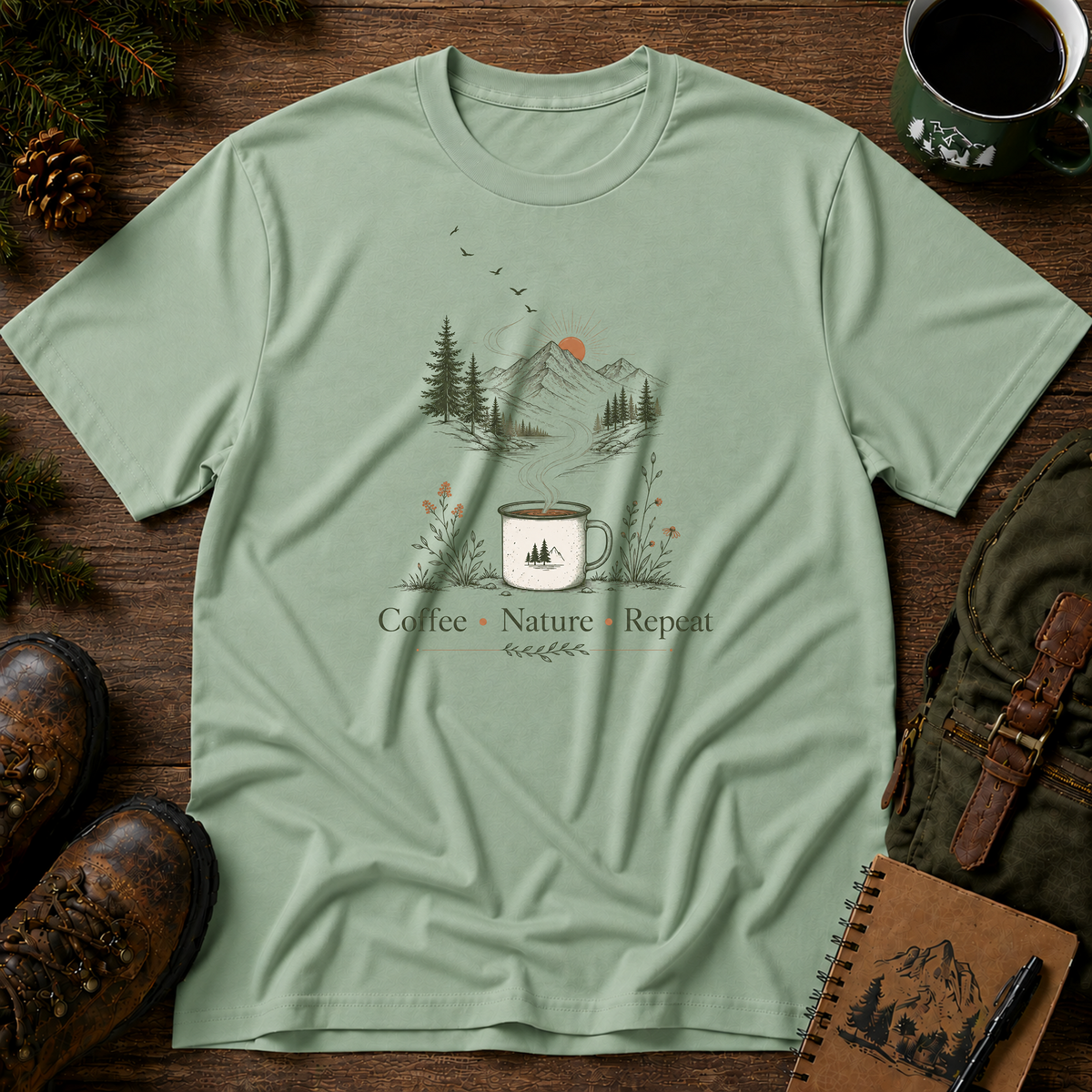 Coffee Nature Repeat T-shirt