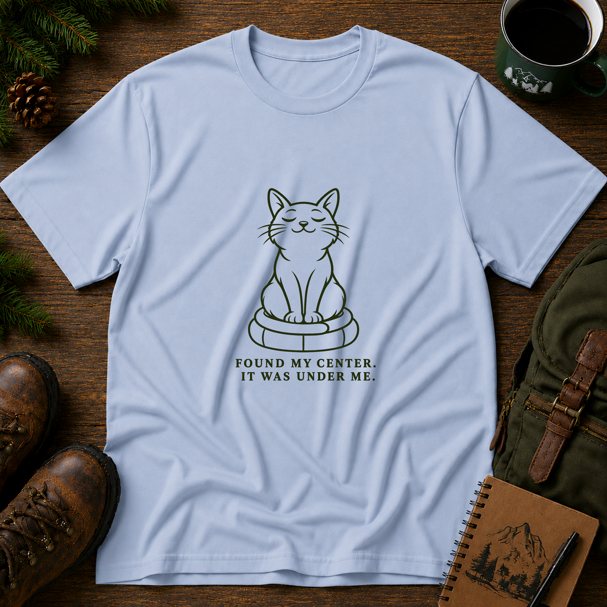Meditating cat T-shirt