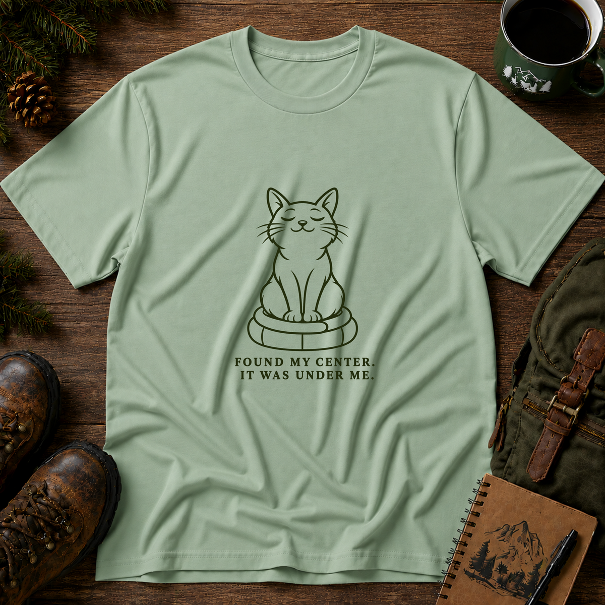 Meditating cat T-shirt